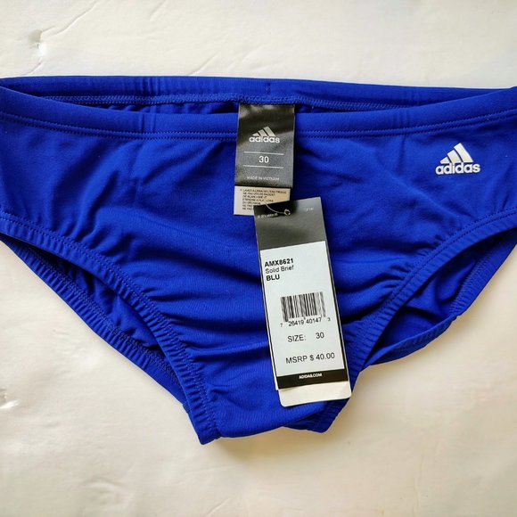 Adidas Performance Men's Blue InfiniteX+ Solid Swim Brief AMX8621 Sizes 28 to 36 - Picture 7 of 8